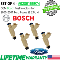 OEM Bosch set of 4 Fuel Injectors for 2000-2001 Ford Focus SE 2.0L I4 0280155974 - $137.61