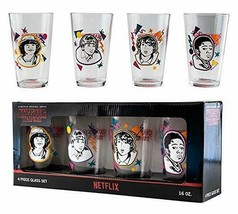 STRANGER THINGS -  Set of 4 pieces pint size 16oz. Glasses in Gift Box - £27.79 GBP