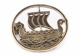 Viking Longship Cloak Pin – Solid Bronze Norse Brooch, 5.5 cm - $19.99