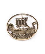 Viking Longship Cloak Pin – Solid Bronze Norse Brooch, 5.5 cm - $19.99