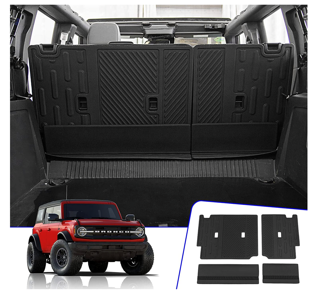 Primary image for Rongtaod For 2021-2023 Ford Bronco 4 Door 4pc Black Rubberized Backrest Mats New