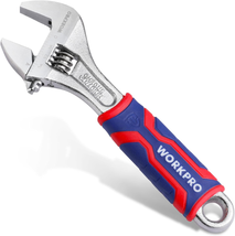 WORKPRO 6-Inch Adjustable Wrench, Wide Jaw Opening Wrench with Rubber An... - £11.00 GBP
