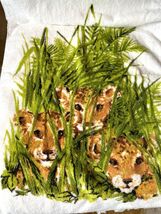  Vintage Fieldcrest Lion Cubs 4PC TOWEL SET Mid Century UNUSED Cotton Te... - $122.71