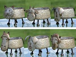 Zaer Ltd. Galvanized Metal Farm Animal Flower Planter Containers (Dog) - £35.57 GBP