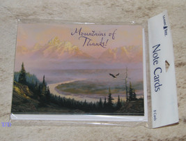 LEANIN TREE &quot;Mountains of Thanks&quot; #35933~8 Notecards~Colorfully Blank Inside - £6.96 GBP