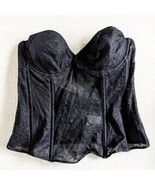 Vera Wang Black Corset Strapless Bra Size 36B Boned Lace Bustier EUC - £27.75 GBP