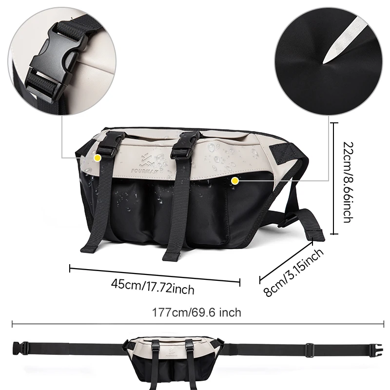 High Quality Trend Men&#39;s Cross Body Bag iPad Zip Waterproof Fashion Desi... - $49.35