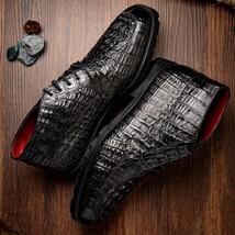 Marco Di Milano Genuine Caiman Crocodile Chukka Boot Martinelli Black image 9