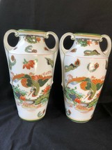 antique porcelain Vases Horn Böhmen Grünes &amp; Co / Wehinger - $248.99