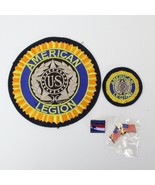 American Legion US 6&quot; &amp; 2 .5&quot; Round Embroidered Patch Badge &amp; 2 Hat Pins - $14.69