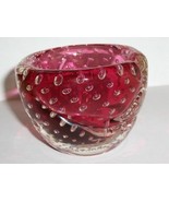 Vintage Murano Bullicante Pink ,Cranberry Lady&#39;s Ashtray ca 1950&#39;s - £18.90 GBP