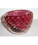 Vintage Murano Bullicante Pink ,Cranberry Lady&#39;s Ashtray ca 1950&#39;s - £19.18 GBP