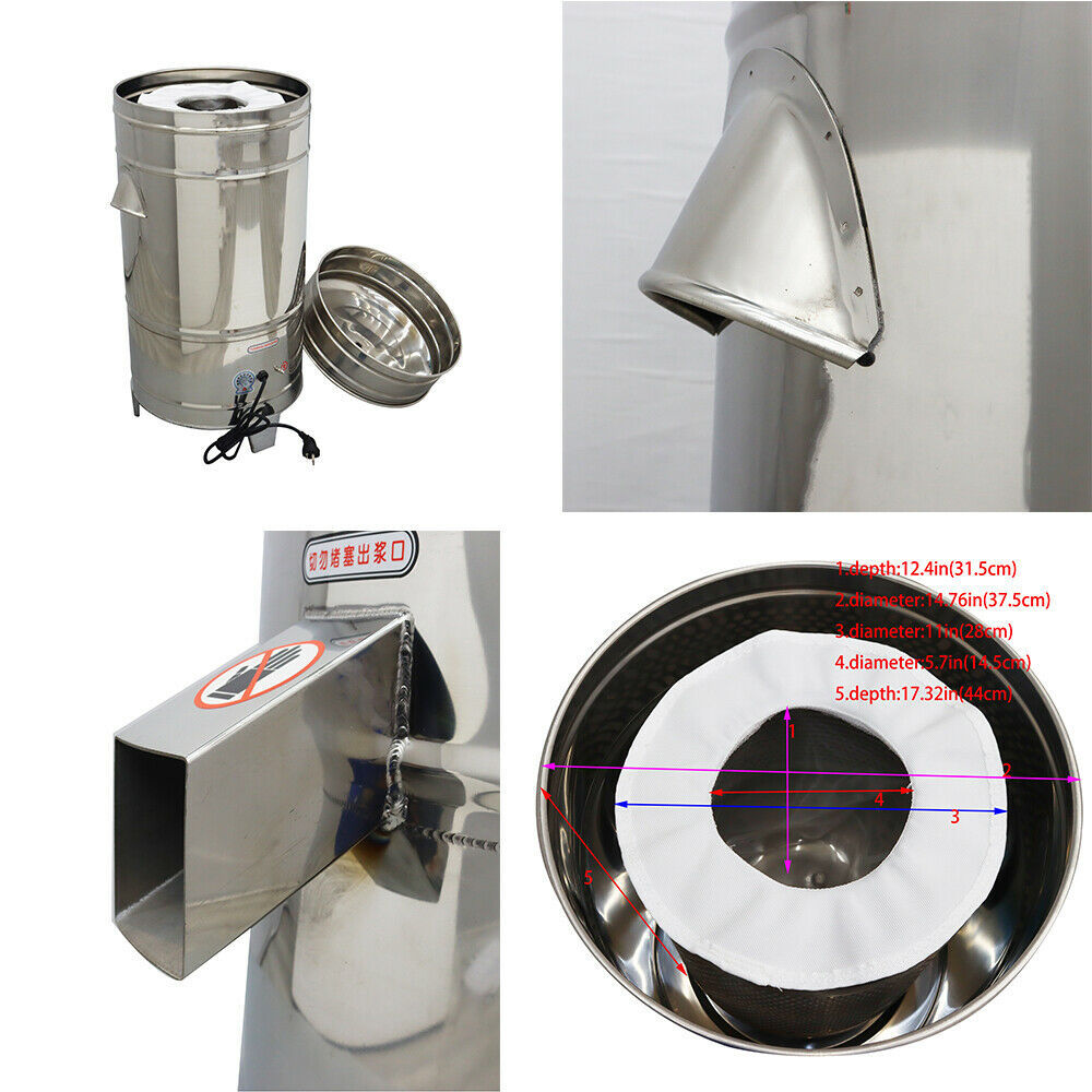 TECHTONGDA Stainless Steel Vegetable Fruit Dehydrator Spinner Dryer 220V 0.75KW Item image 7