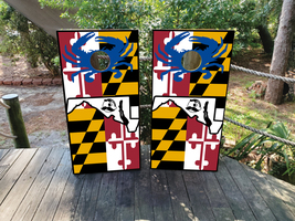 Waterproof Cornhole Wraps / Maryland Flag with a Crab  / Baltimore / Lam... - $85.00