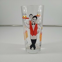 14 Oz. Glass Tumbler Made In Italy Waiter, Beer, Checkered Tablecloth Ic... - $7.99