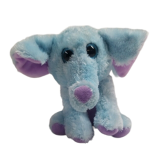 MVP Plush Blue &amp; Purple Elephant Stuffed Animal Glitter Eyes 2021 Small Pellets - £9.15 GBP