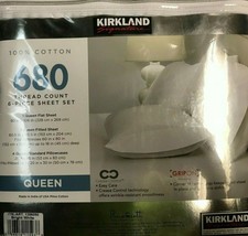 Kirkland Signature 680 Thread Count 6-piece Sheet Set, Queen White  - £45.69 GBP