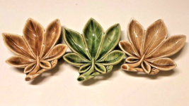 3 Vtg 1960&#39;s Wade Leaf Trinket Dish Trio Horse Chestnut  MCM 3&quot; England Ireland - £15.27 GBP