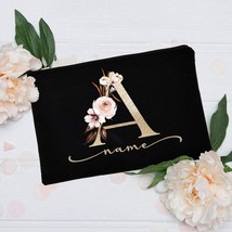 Personalized Custom Initial Name Makeup Bag Bridal Shower Gift Cosmetic ... - $26.93