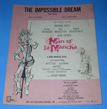 Man Of La Mancha Sheet Music The Impossible Dream Vintage 1965 Richard Kiley - £11.71 GBP