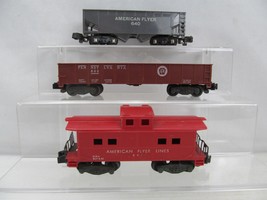 3 American Flyer Trains S Gauge Freight Cars 640 805 806 Caboose Gondola... - $24.74