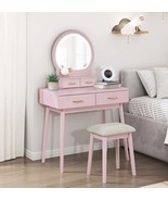 Pink Vanity Set: Mirror, Stool &amp; Drawers - $471.55 CAD