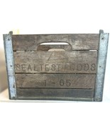 Sealtest Foods Wood &amp; Metal Reinforced Milk Crate with Dividers 1-65 - $34.30