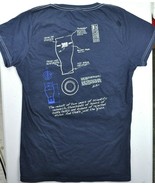 Samuel Sam Adams Boston Lager Pint Glass Blueprints Ladies T-Shirt XL En... - £19.05 GBP