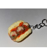 Meatball Sandwich Keychain Fob Accessory Sandwich Sauce Keychain Clip On - £6.91 GBP