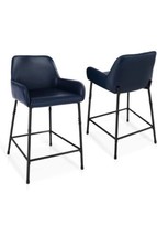 GREATUNE Counter Height Bar Stools, 24&quot; Upholstered Faux Leather Bar Stools - £163.68 GBP