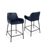 GREATUNE Counter Height Bar Stools, 24&quot; Upholstered Faux Leather Bar Stools - £163.87 GBP