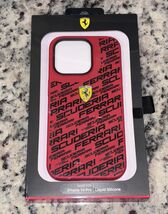 Official Ferrari Liquid Silicone Case Cover for iPhone 14 Pro Red Black New - $34.64