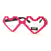 Pixel Pixelated Love Heart Glasses Clear Lens Women&#39;s Eyewear - £7.87 GBP+