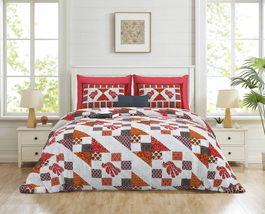 Red Printed Double Size Bedsheet with Pillow Covers  (95 x 108 Inches ) - £30.85 GBP