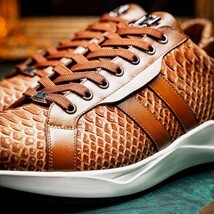 Hand painted genuine Snake calfskin Verona Honey image 12