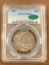 1957- Franklin Half Dollar- PCGS- MS66 CAC - £174.34 GBP