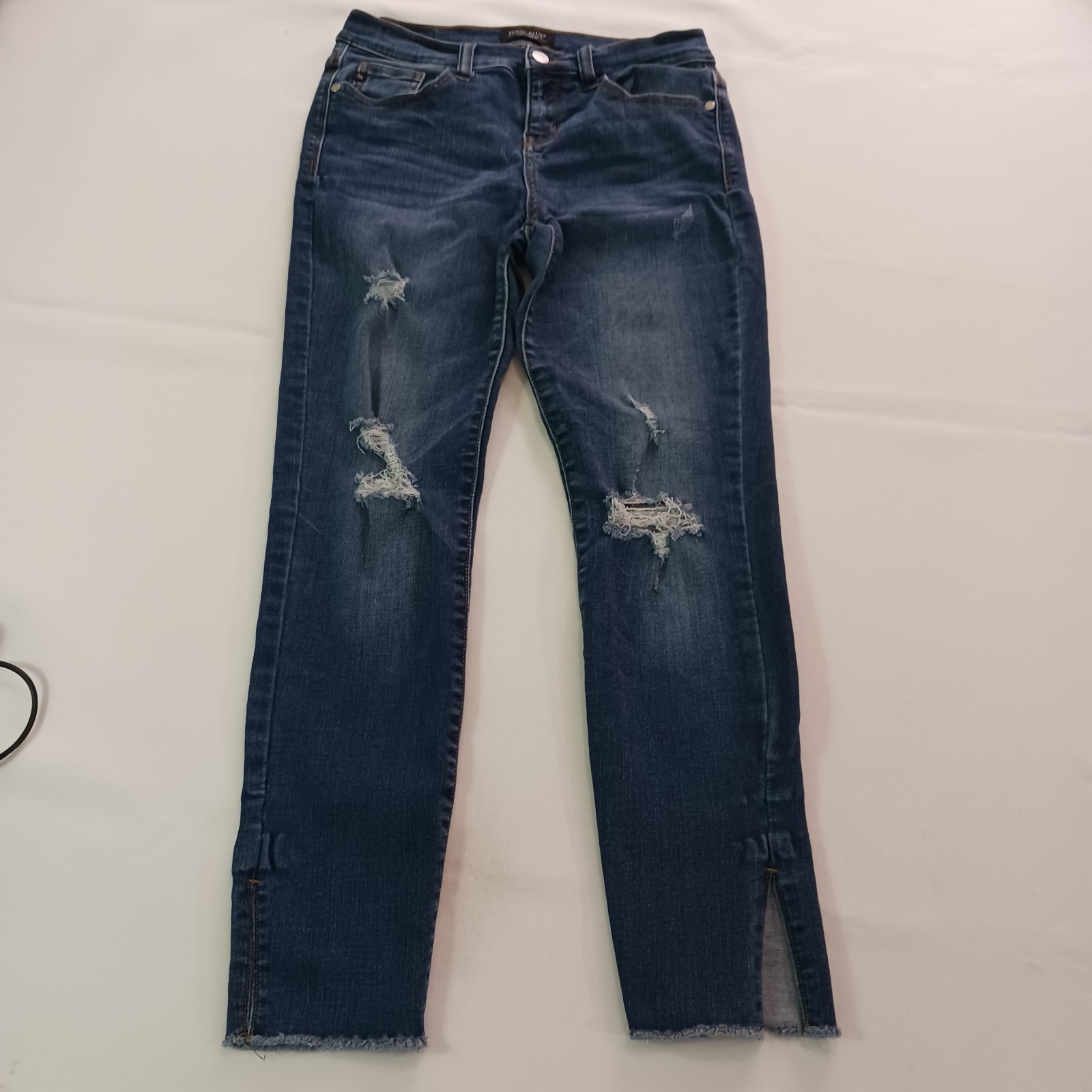 Judy Blue JB8276DK Women's Blue Cotton Blend Distressed Jeans Size 7/28 (29×29) Item image 9