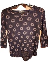 Almost Famous Small long sleeve shirt black with flowers with lace - £7.26 GBP