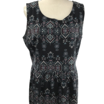 Xhilaration Black Printed Scoop Neck Sleeveless Sheath Dress Size XXL - $36.99