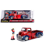 1952 Chevrolet COE Pickup Truck Red and Blue with Wonder Woman Diecast F... - $59.99
