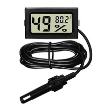 Mini Reptile Terrarium Digital Thermometer Hygrometer With Probe Humidit... - $17.09