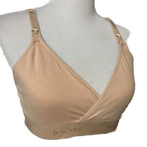 Nursing Maternity Bra Sz M Lined Adjustable Straps Beige Comfortable Bra... - $8.88