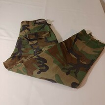 Military Woodland Camouflage Straight Leg Cargo Pants Men's Size Medium Regular image 2