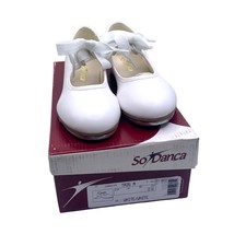 So Danca White Tyette Tap Valiant Vegan 12 Shoes Elastic Snaps Dance Rec... - £21.71 GBP
