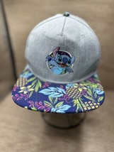 Disney Lilo &amp; Stitch Hana Hawaiian Stitch Cap Snapback Hat Gray Blue Pin... - $19.80