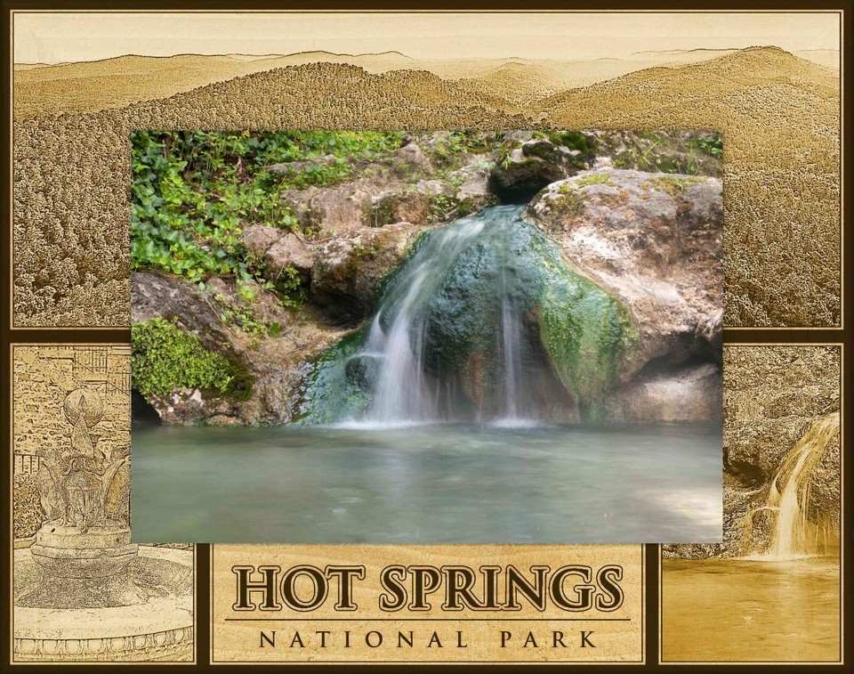 Hot Springs National Park Laser Engraved Wood Picture Frame Landscape (8... - $52.99