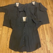 Wrangler Men Size 2XT Black Button Up Shirt Short Sleeve Pockets Casual Lot Of 3 - £14.11 GBP