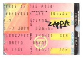 Frank Zappa Concert Ticket Stub August 25 1984 New York Ville - £93.24 GBP