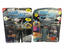 Star Trek The Next Generation Action Figure Lot 2 Playmates series w Card - £23.84 GBP