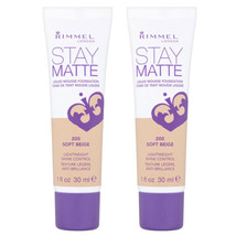 (2 Pack) NEW Rimmel Stay Matte Liquid Mousse Foundation Soft Beige 1 Ounce - £11.56 GBP